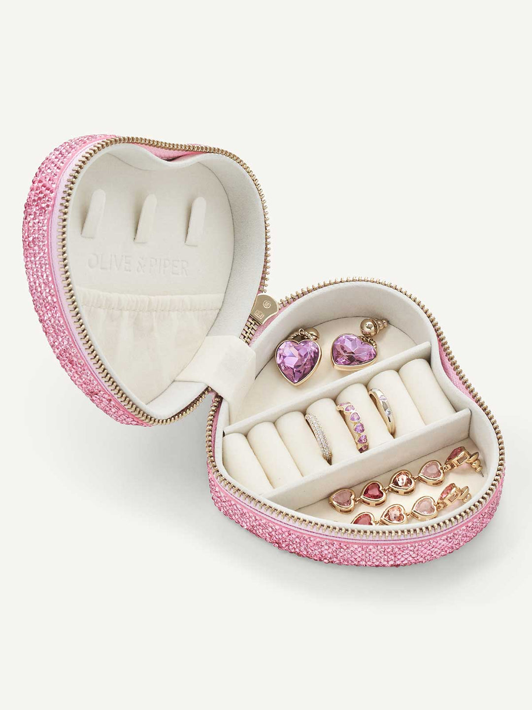 Olive & Piper Sparkly Heart Jewelry Case