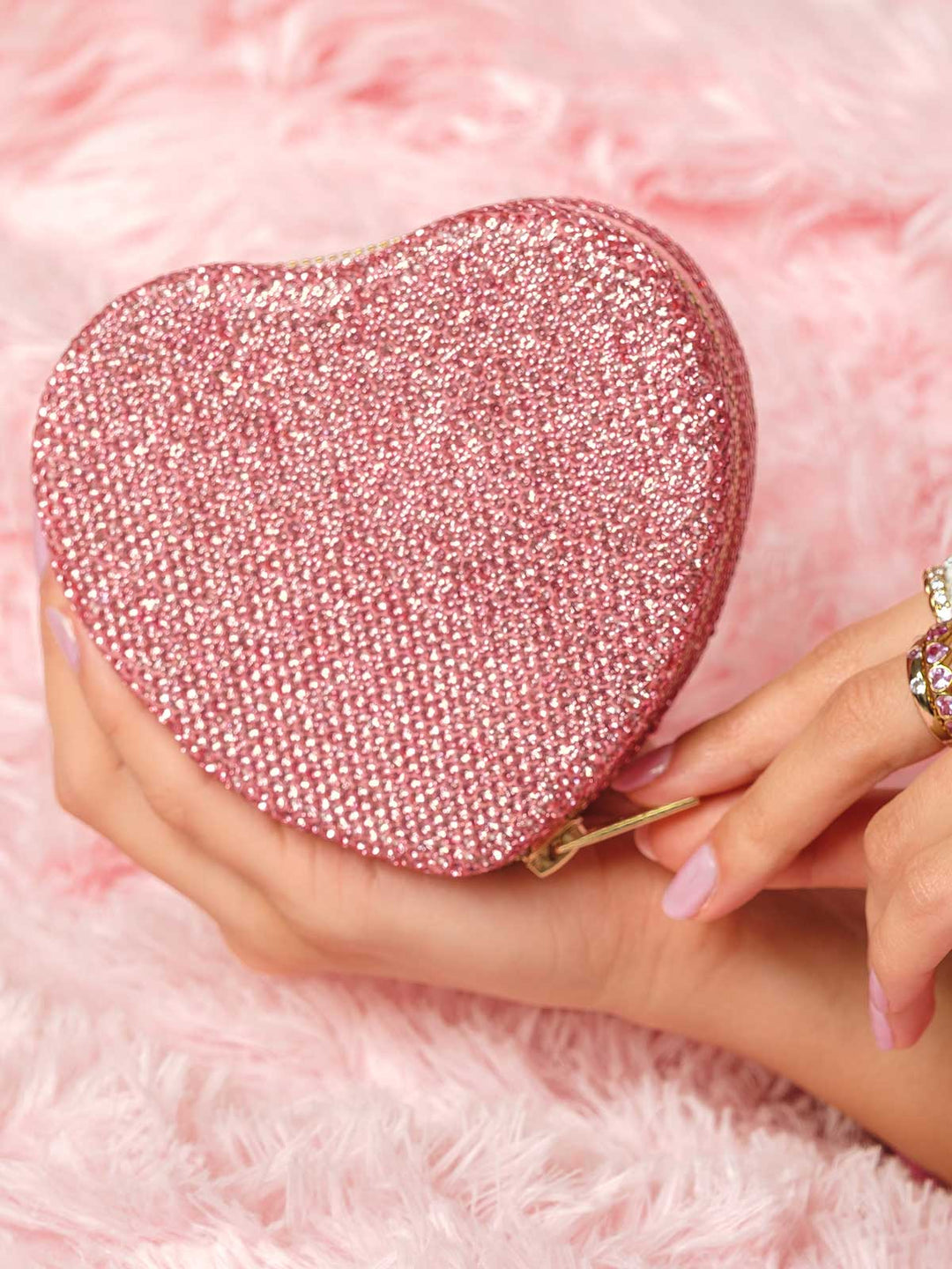 Olive & Piper Sparkly Heart Jewelry Case