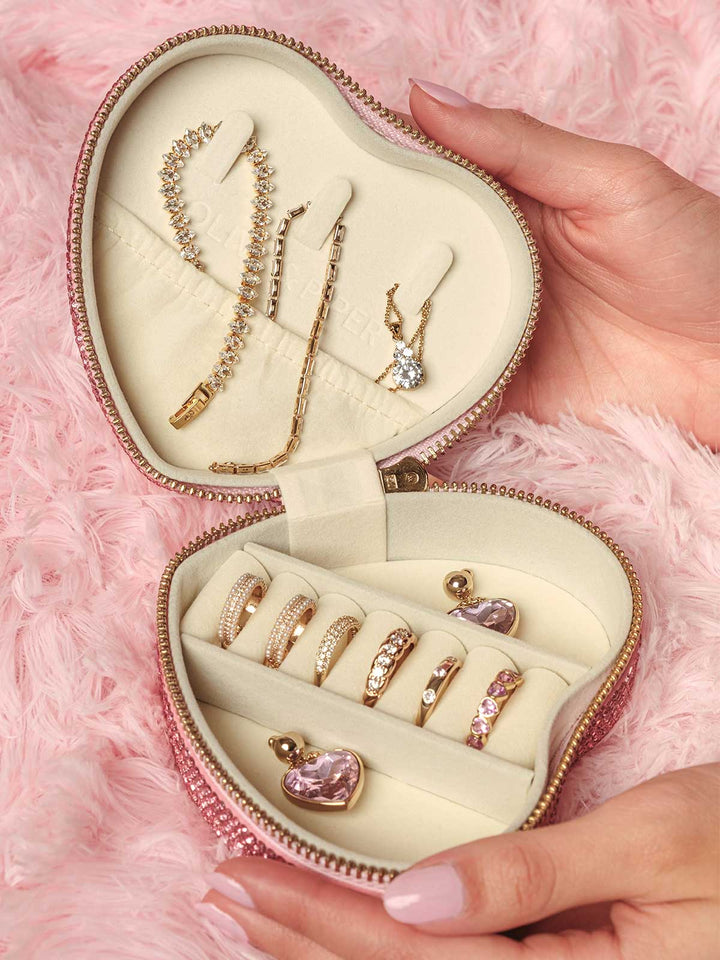 Olive & Piper Sparkly Heart Jewelry Case