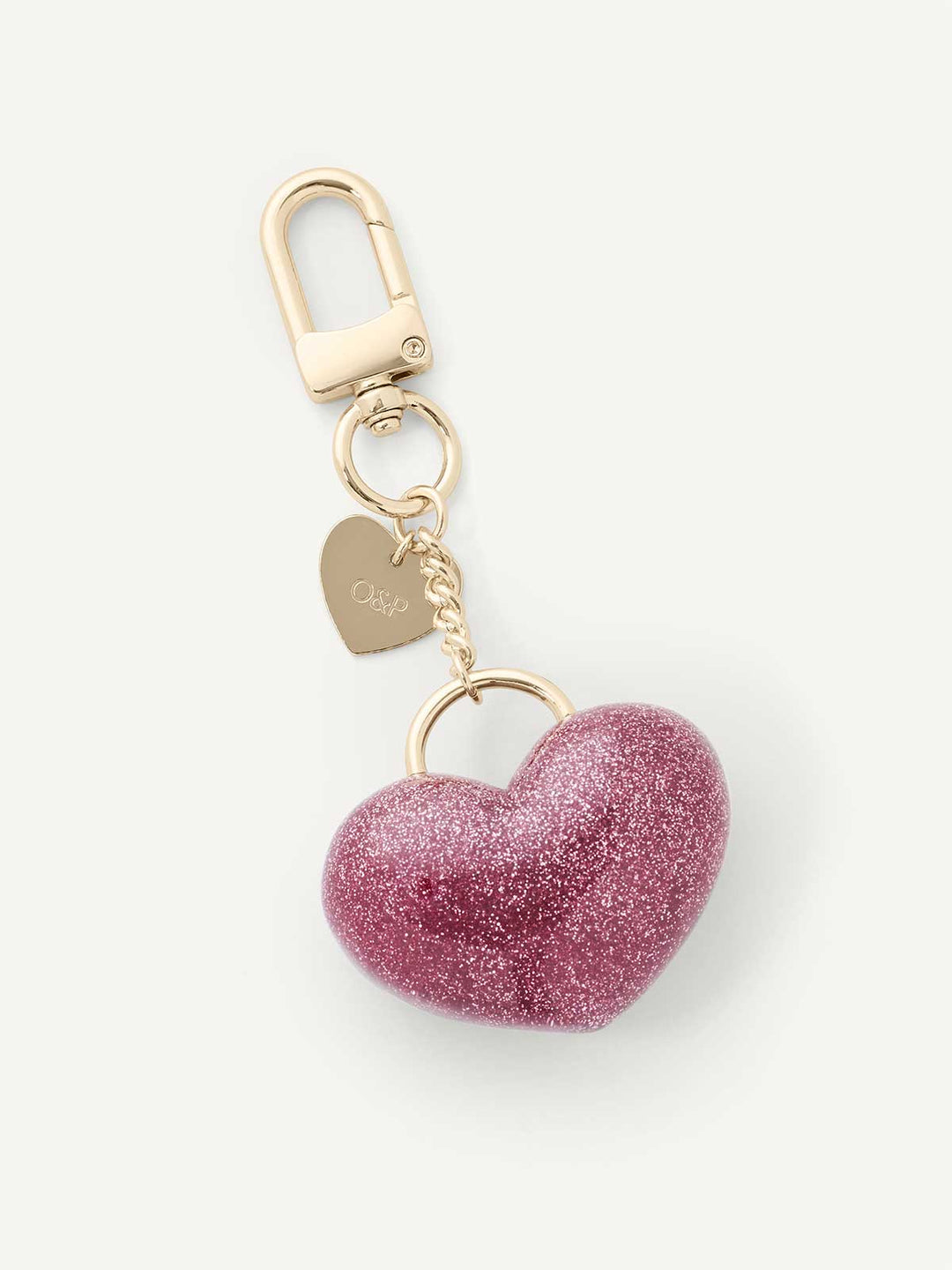 Olive & Piper Pink Glitter Cutie Heart Bag Charm
