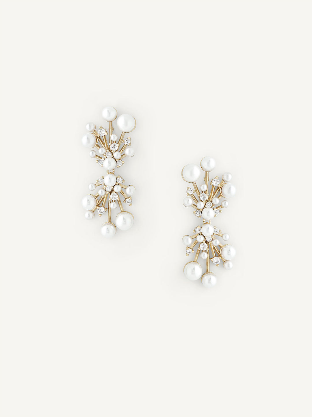 Pair of pearl earrings on a white background