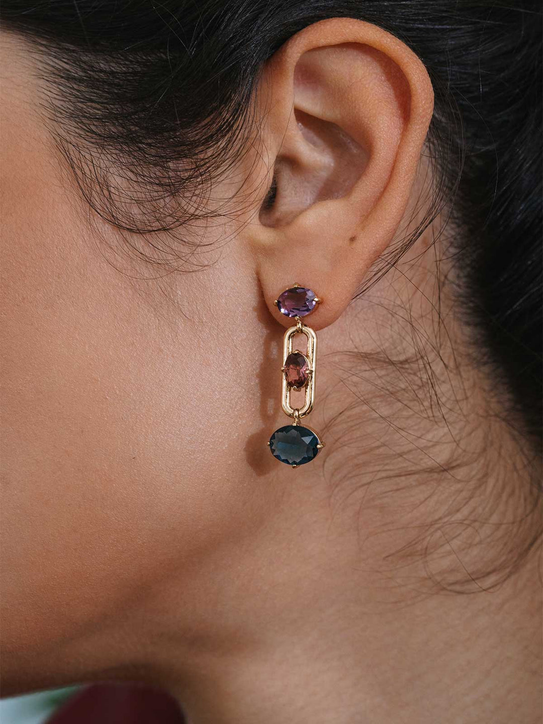 Olive & Piper Avielle Purple, Pink, Blue Drop Earrings