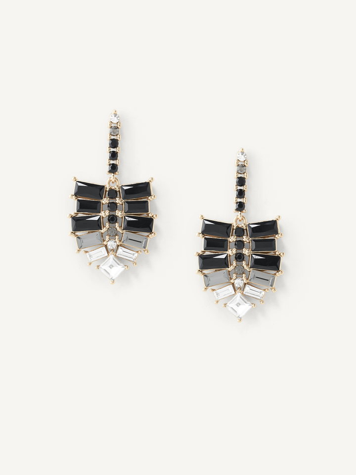 Olive & Piper Astaire Black and Clear Drop Earrings