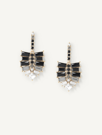 Olive & Piper Astaire Black and Clear Drop Earrings