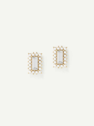 Olive & Piper Clear and Pearl Velina Studs
