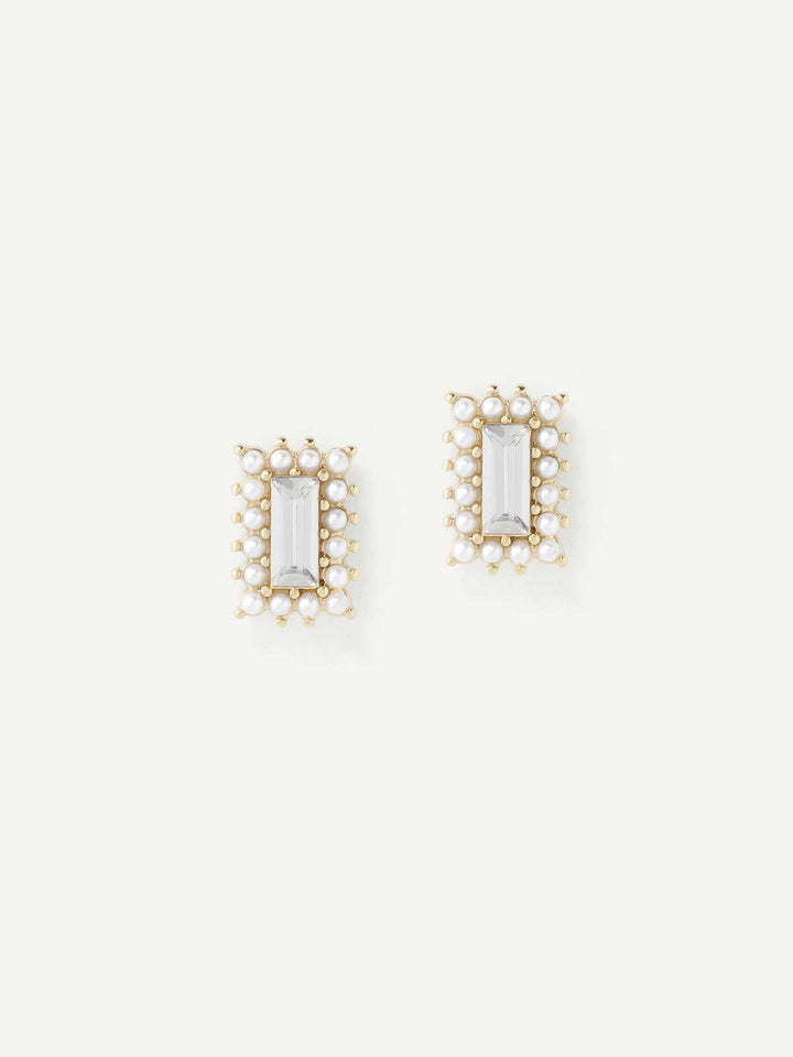 Olive & Piper Clear and Pearl Velina Studs