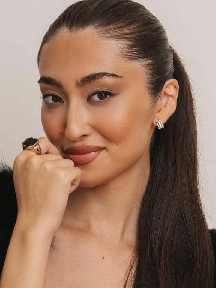 Olive & Piper Clear and Pearl Velina Studs