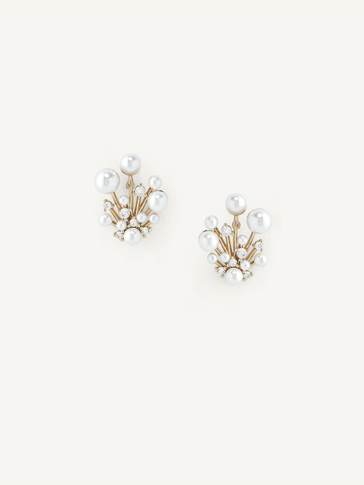 Pair of pearl earrings on a white background