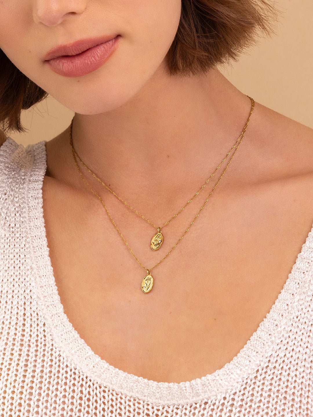 Lily of the Valley Pendant May Birth Flower Necklaces – Olive