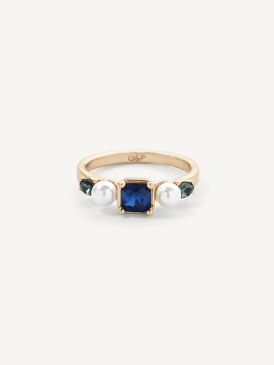 Olive & Piper Marie Ring - Blue and Pearl
