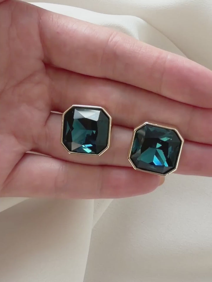 Olive & Piper Maren Vintage Statement Studs - Blue