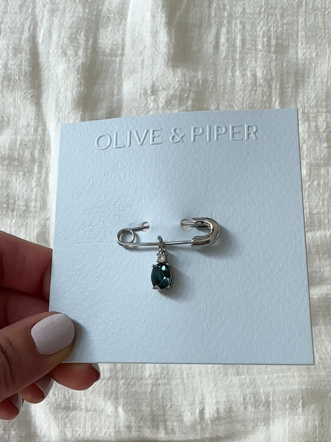 Olive & Piper Something Blue Wedding Pin - Oval