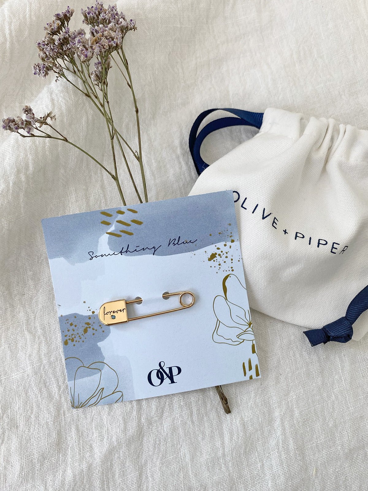 olive + piper Something Blue Wedding Pin