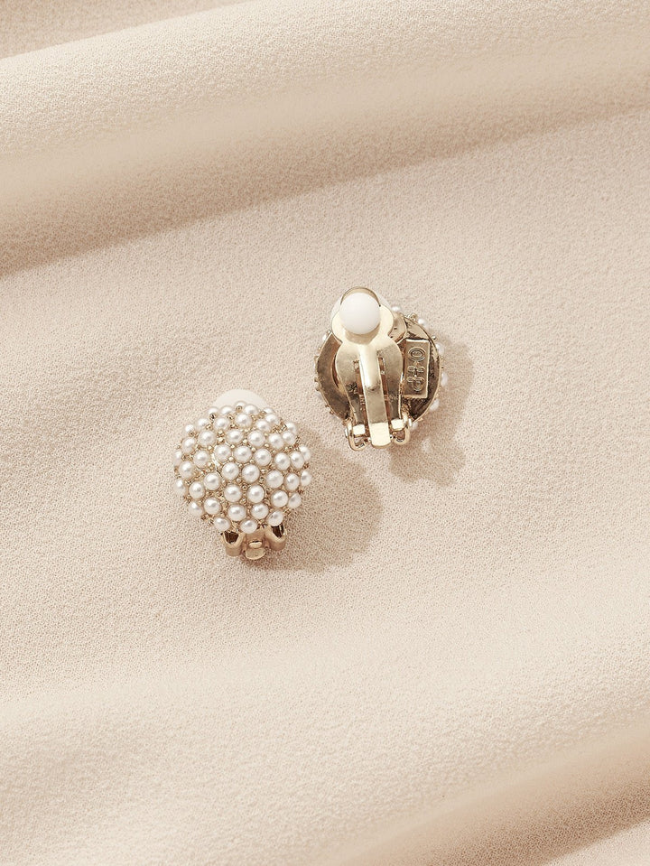 Olive & Piper Pearl Pave Clip-On Earrings