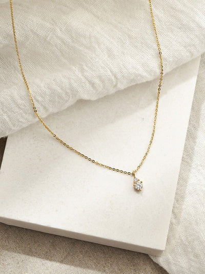 Olive & Piper Meja Pendant Necklace - Moissanite and Vermeil