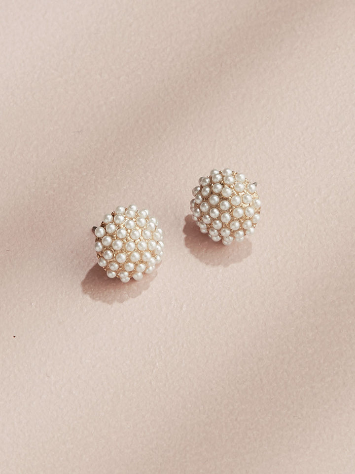 Olive & Piper Pearl Pave Stud Earrings