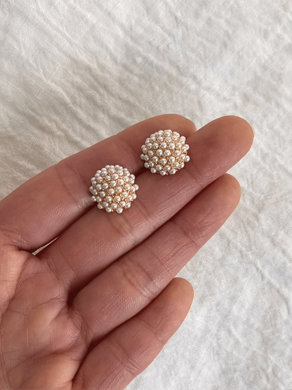 Olive & Piper Pearl Pave Clip-On Earrings